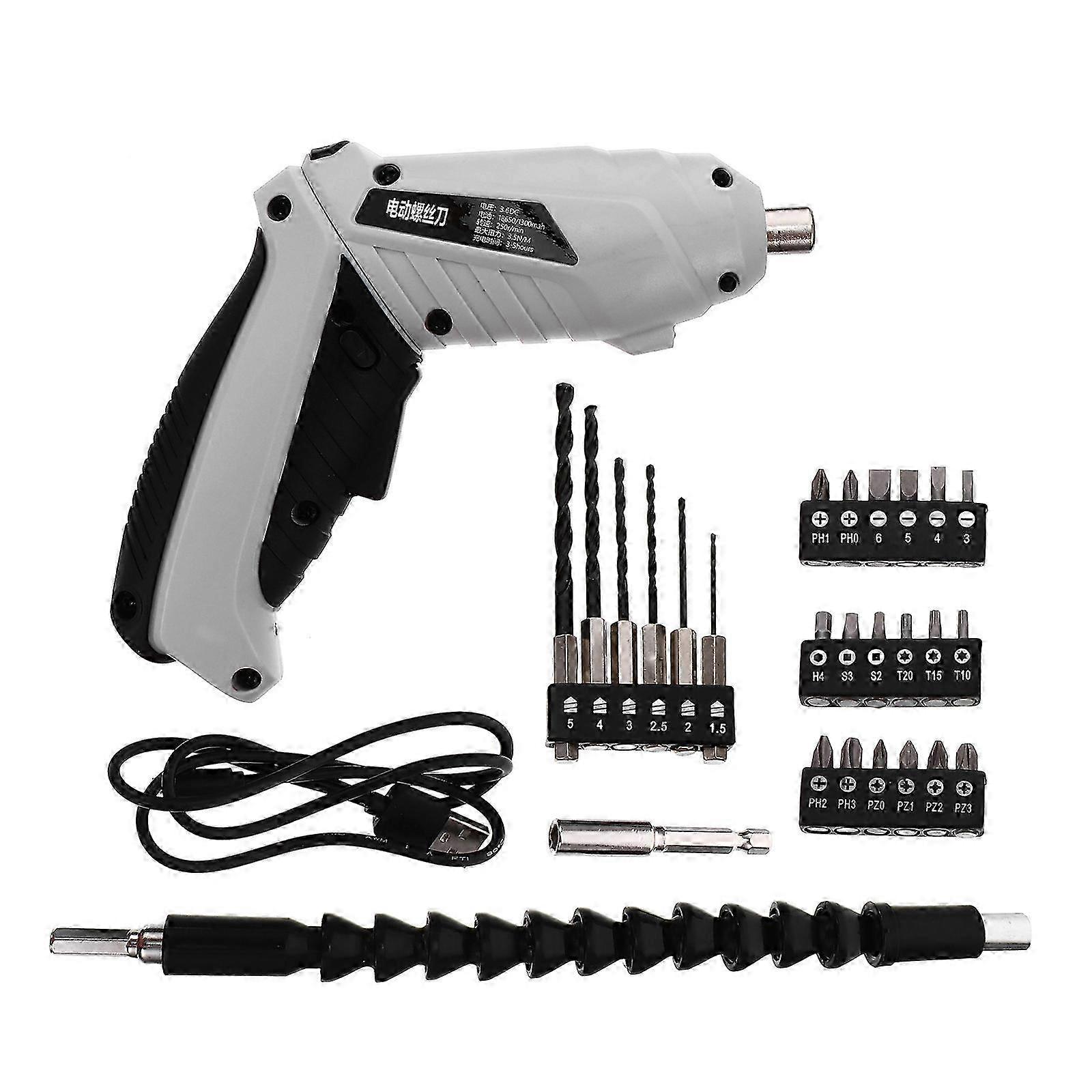 2025 1 Set Multi-function Screwdriver Chargeable Electric Drill Home Screw Kit