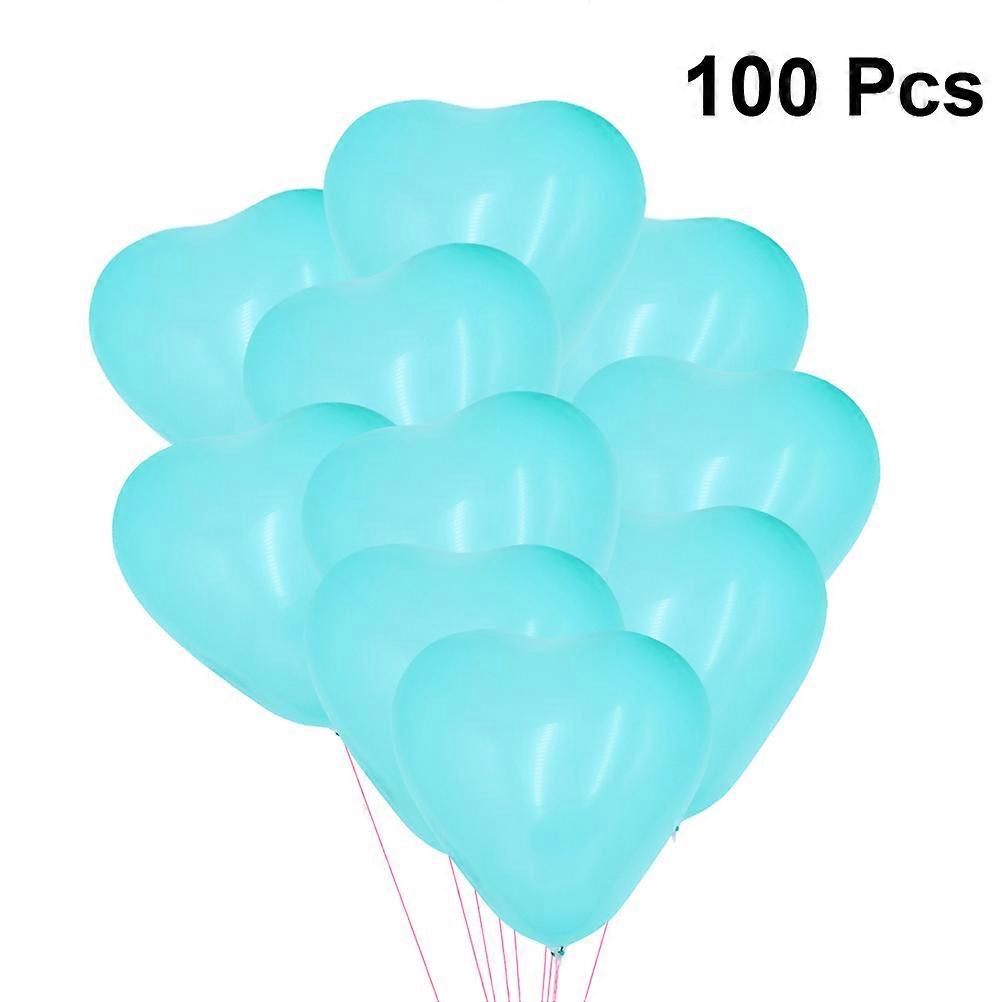 Wedding Balloons for Decoration 100Pcs Blue Romantic Heart Shape