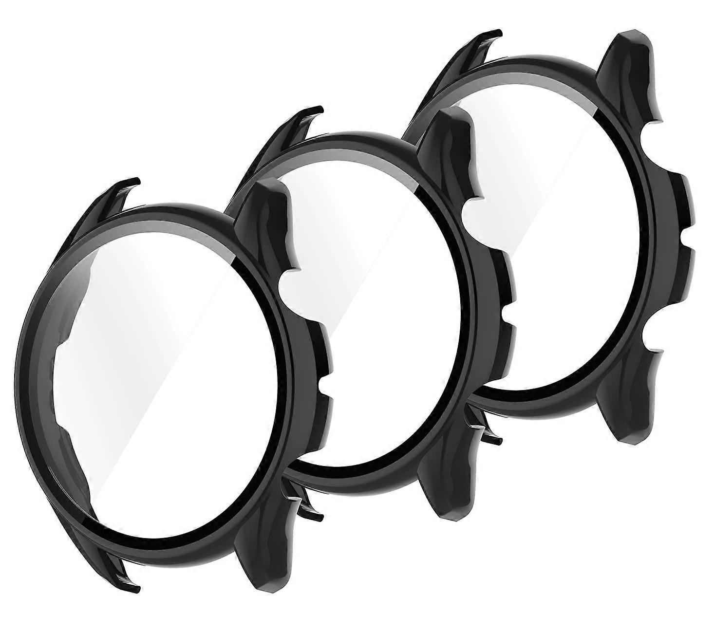 3 Pack Case with Full Screen Protector, Shockproof TPU Cover Black for Amazfit GTR 3 Pro