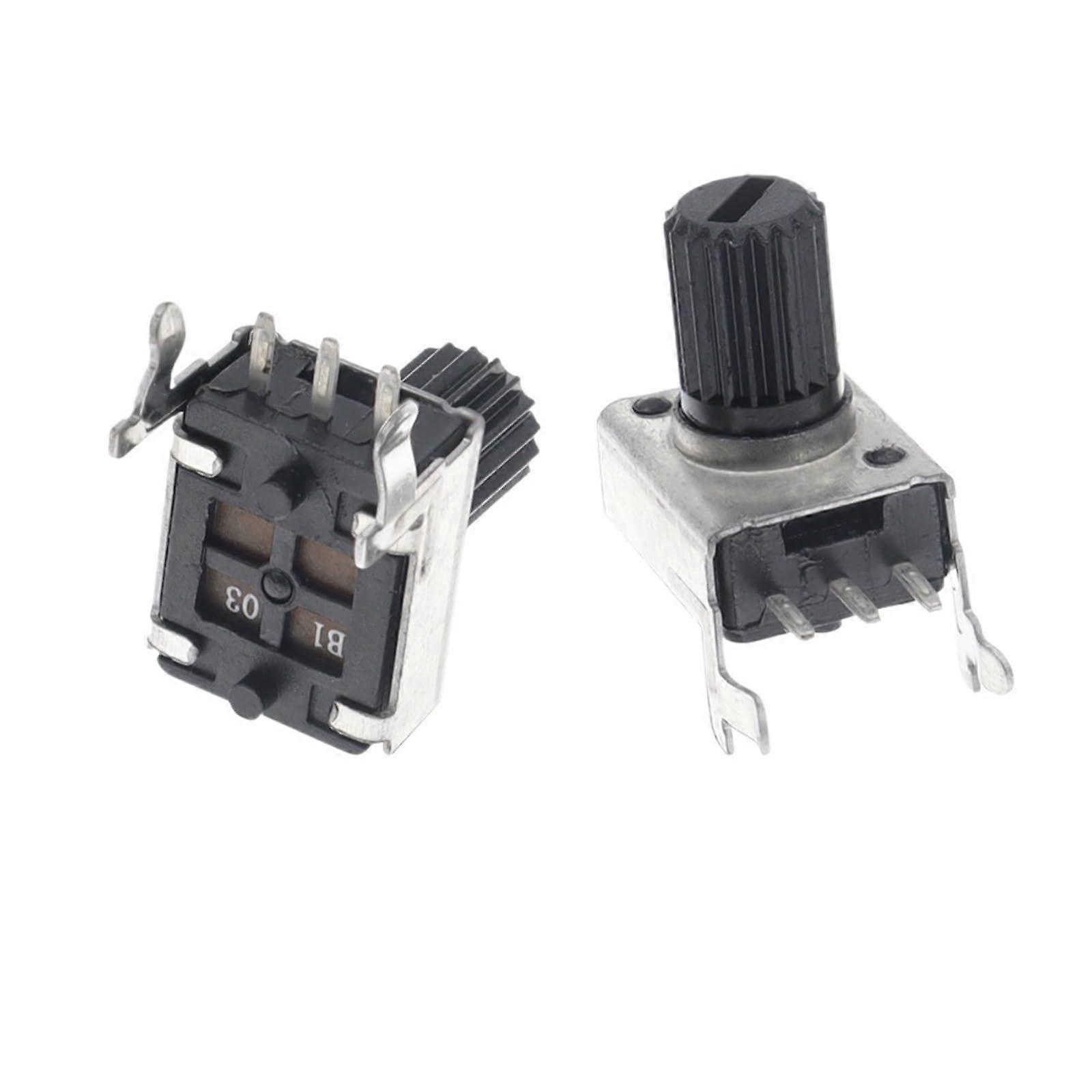 100PCS 100K Ohm Potentiometer 3 Pin RV09 Vertical Shaft 15mm Precision Variable Resistor
