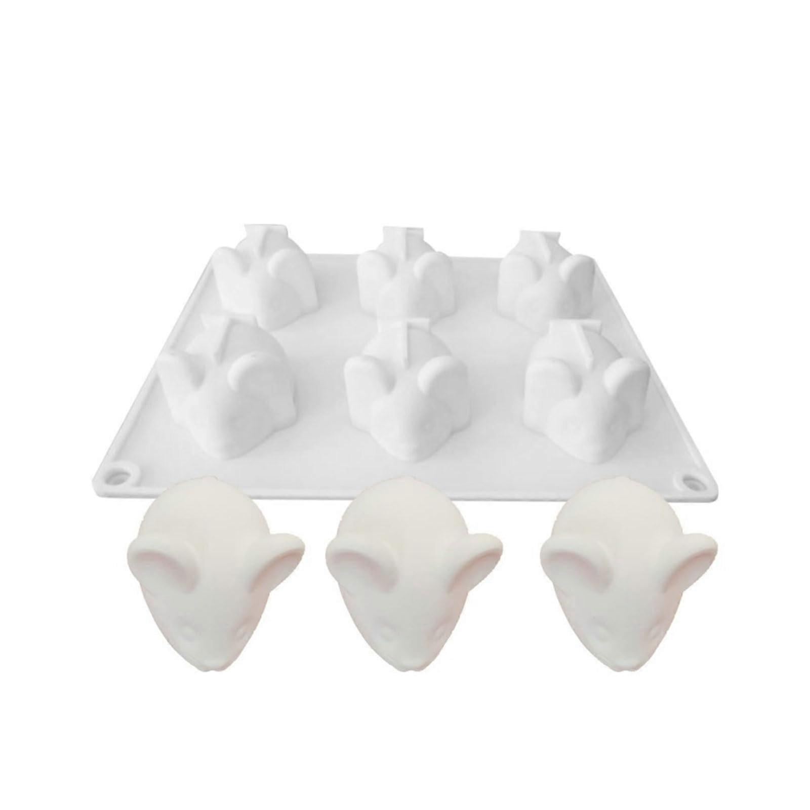 6Cavity Mouse Shaped Silicone Baking Mold for Chocolate Candy Cake Soap Candle DIY