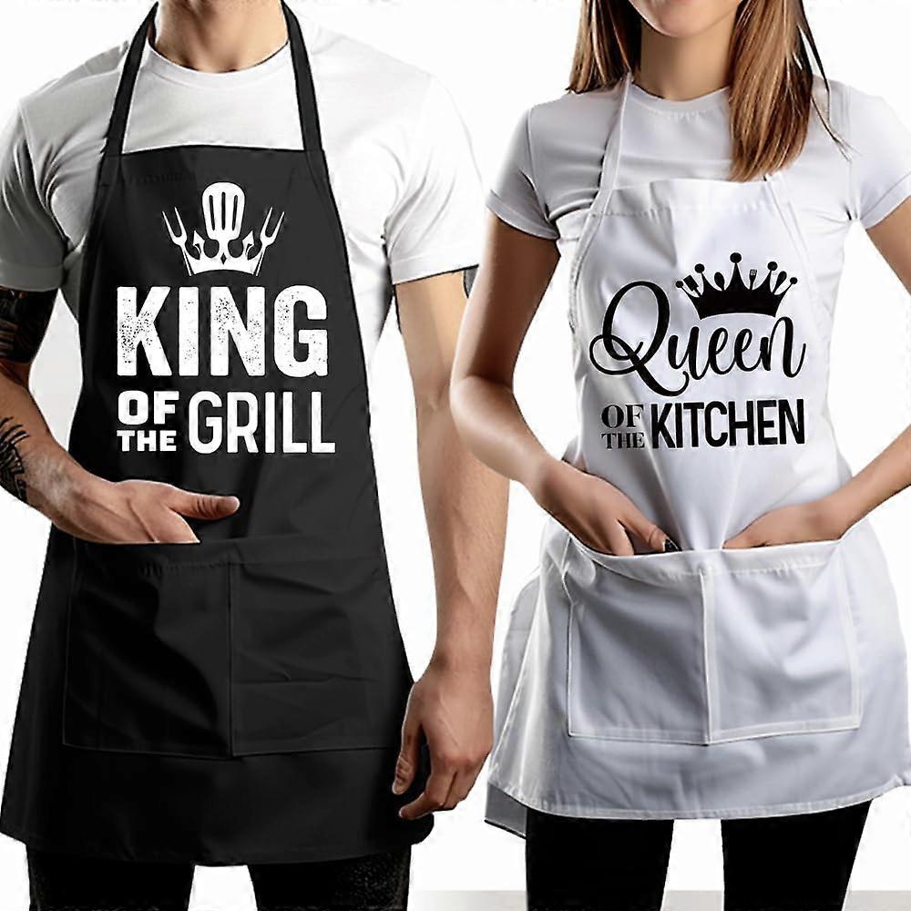 Funny Aprons for Couples Waterproof Breathable Matching Cooking Gift Black Durable Material