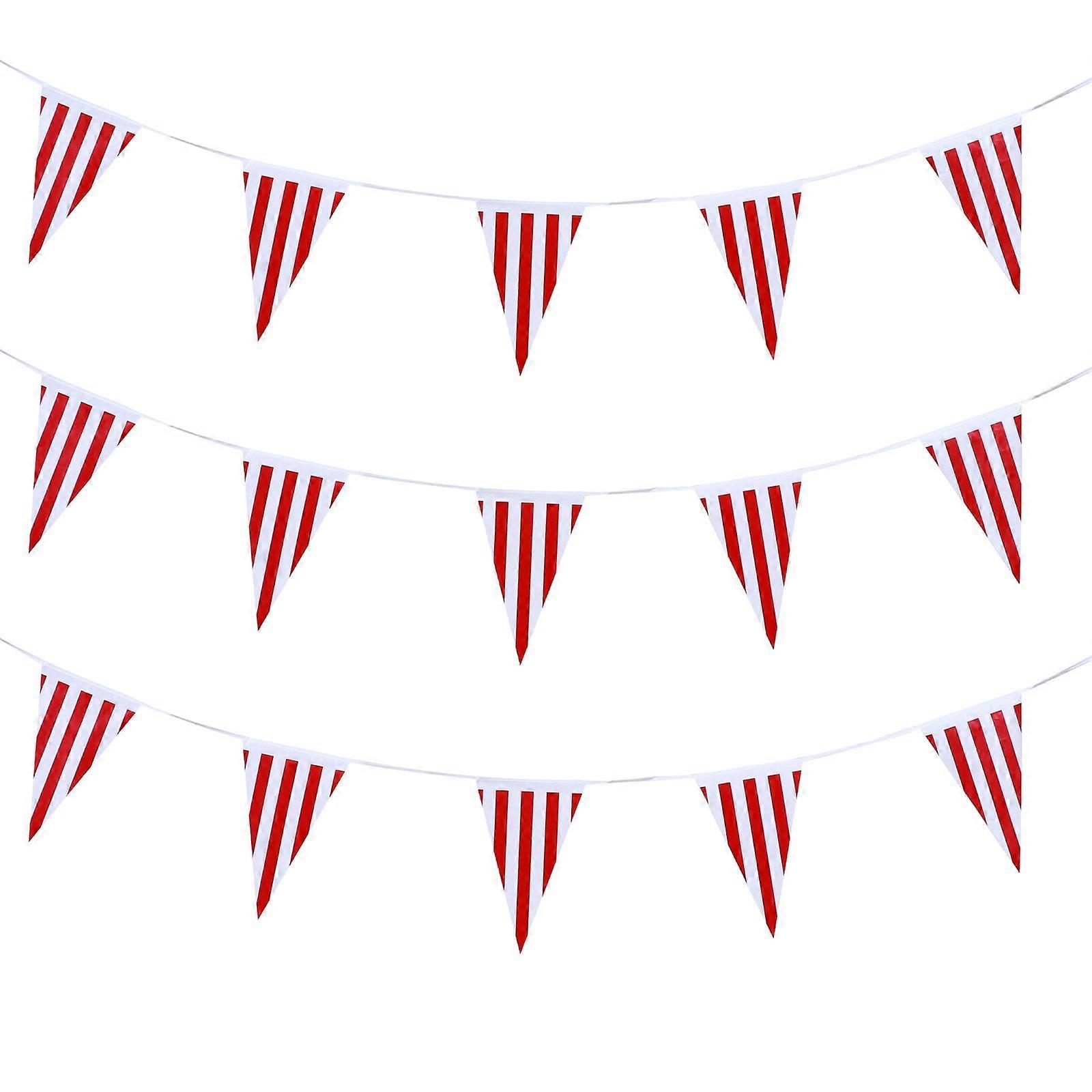 3pcs Stripe Design Hanging Flags Lovely Circus Carnival String Flags Decorations