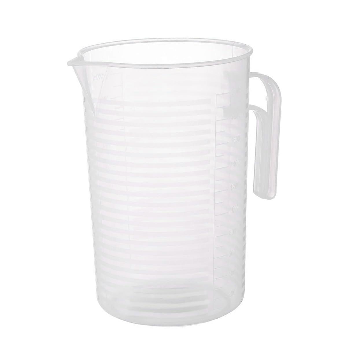 Large Measuring Cup with Lid 2000ml Plastic Graduated Scale for Baking and Kitchen Use