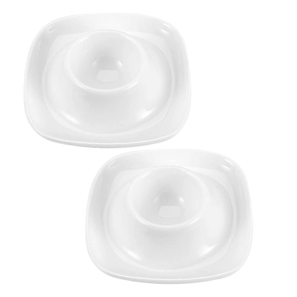 Egg Cups Set Ceramic Holders for Soft Boiled Eggs Breakfast Display 2pcs Home and Hotel Use