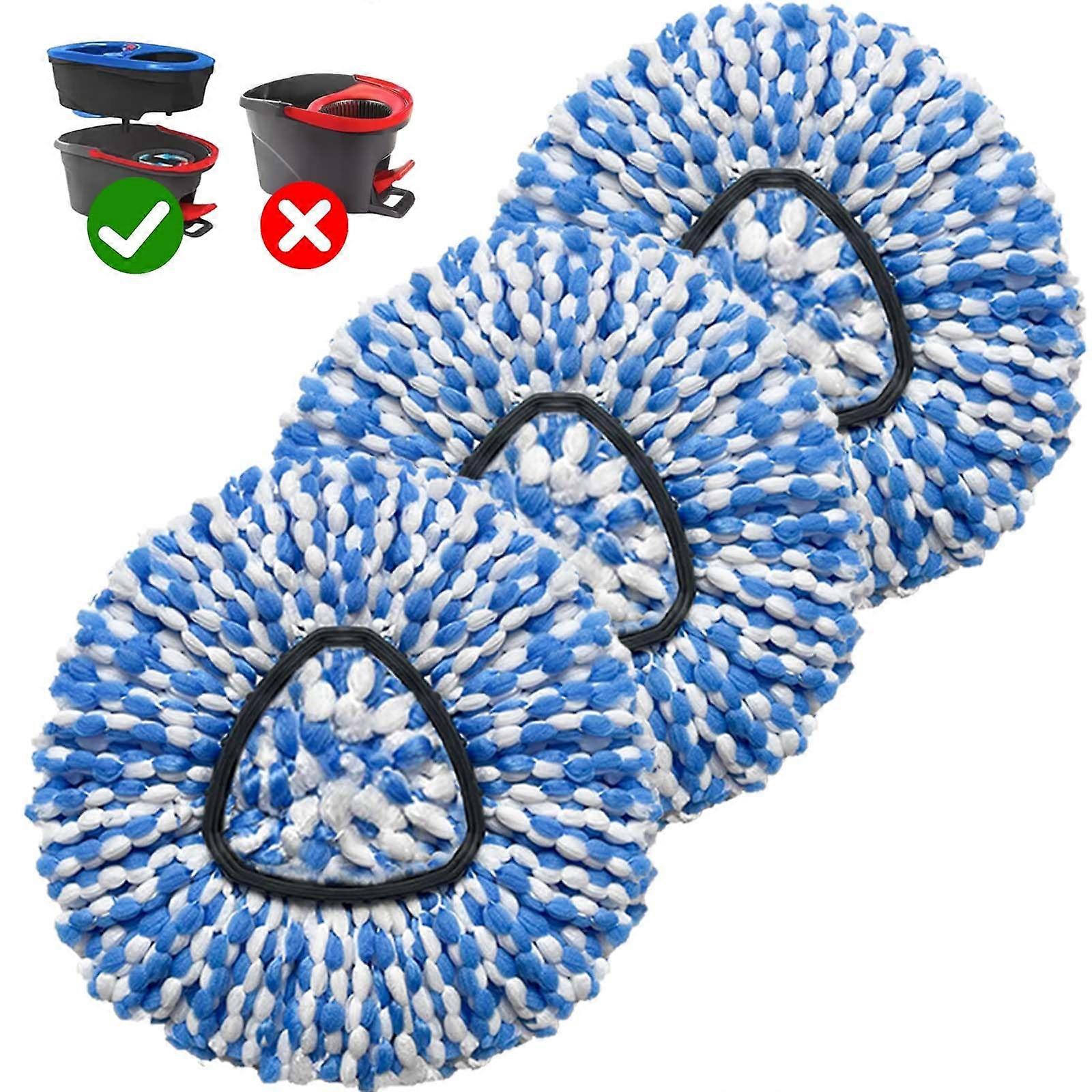 3 Pack Spin Mop Replacement Heads Compatible with OCedar RinseClean,  Microfiber, Machine Washable