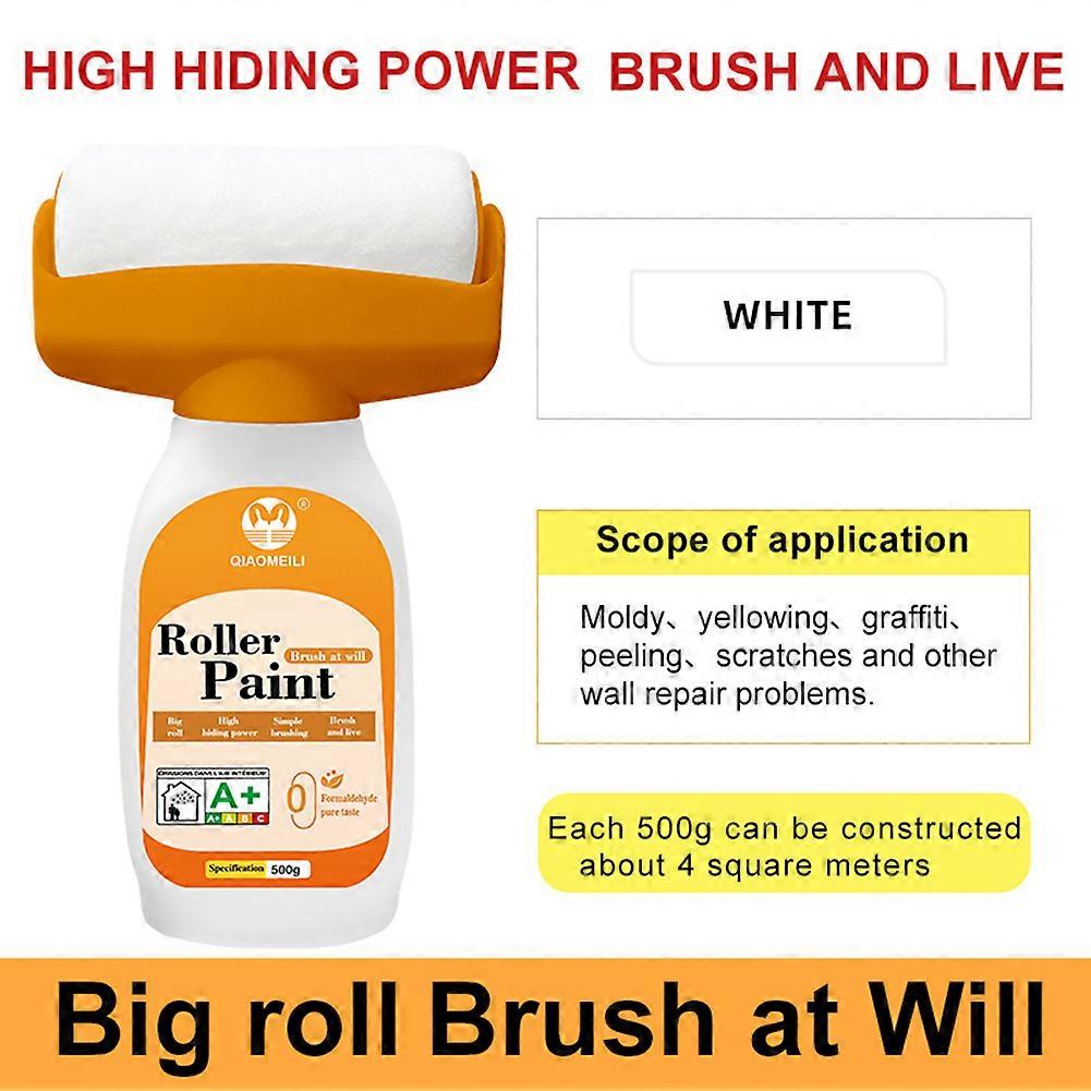 Interior Wall Repair Paint with Roller Brush - Fast-Drying Solution for Concealing Stains and Unsightly Marks