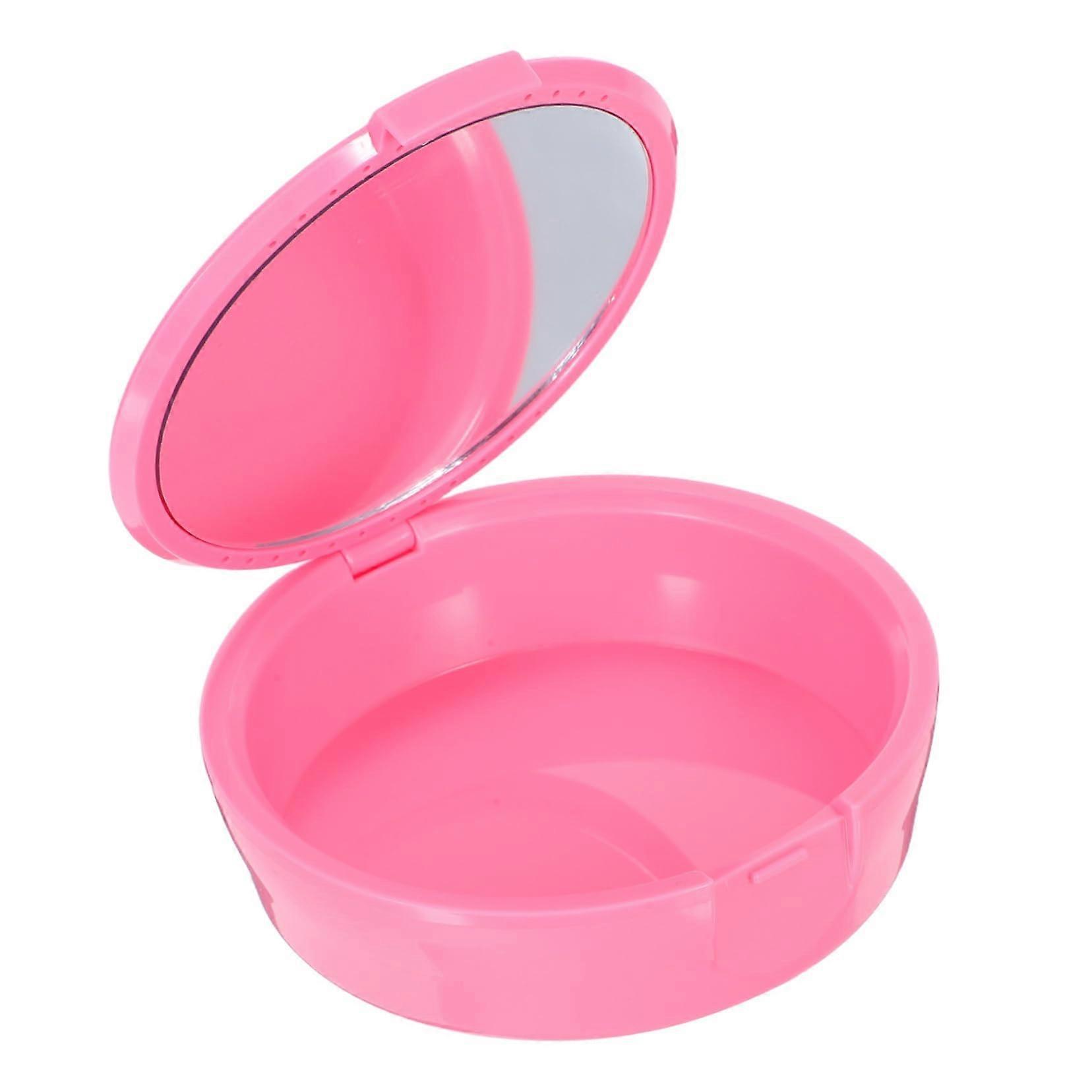 Retainer Case with BuiltIn Mirror Denture Storage Box for Travel MultiPurpose Plastic Holder