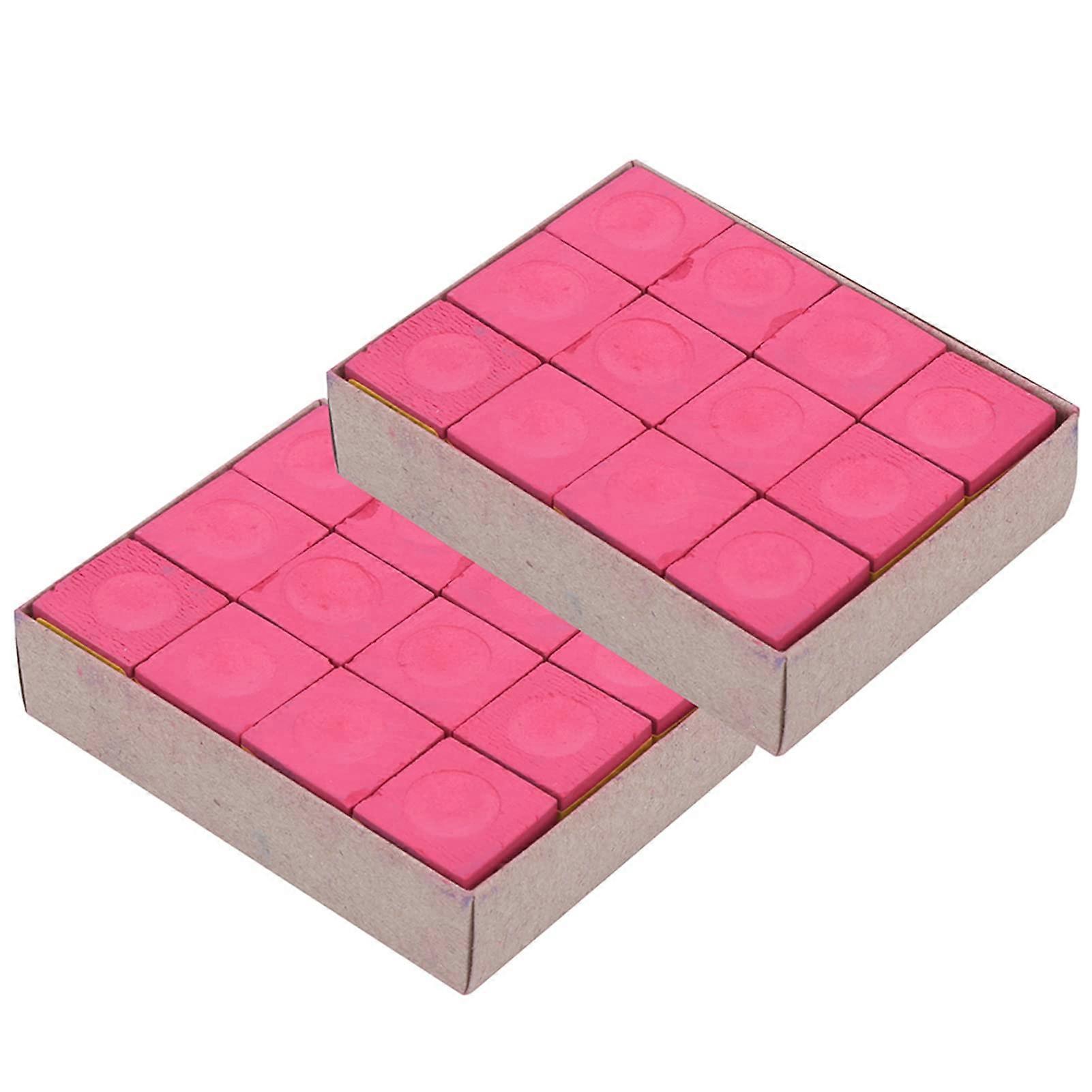 24pcs Billiard Chalk Set,  Adhesion Low Dust NonSlip Pool Cue Tip Chalk with Static Control Red