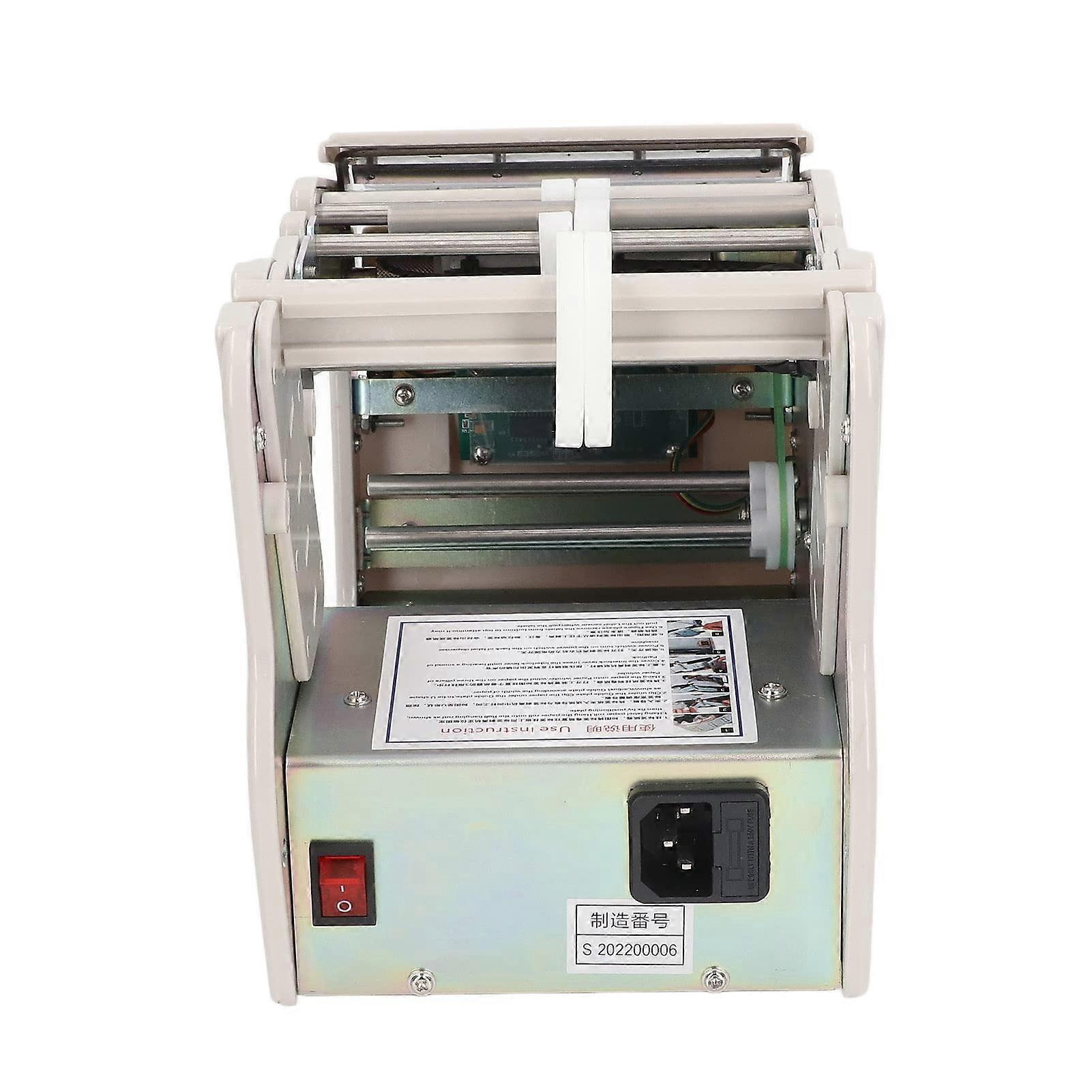 Automatic Label Dispenser with Counter, Adjustable Guides, Durable Aluminum Body, US Plug 110V