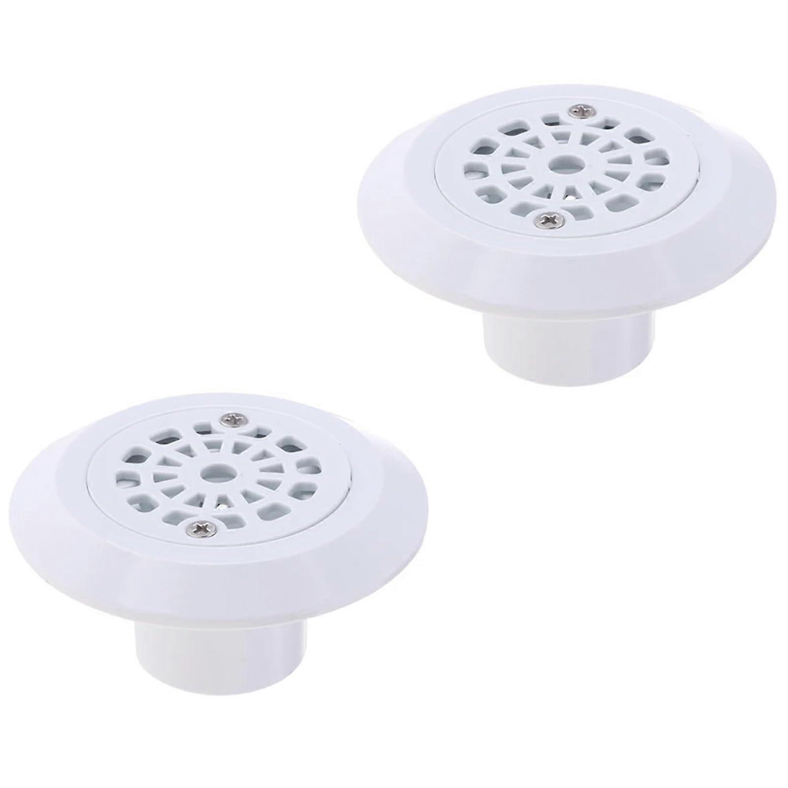 2 Pcs ABS Swimming Pool Drain Cover Replacement Round Water Outlet with Durable Construction