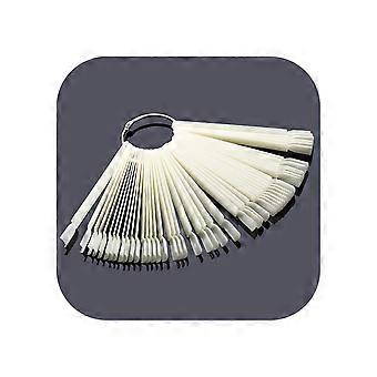 50pcs False Nail Tips Fan Display Wheel for Easy Nail Art Practice, Clear and Natural Set