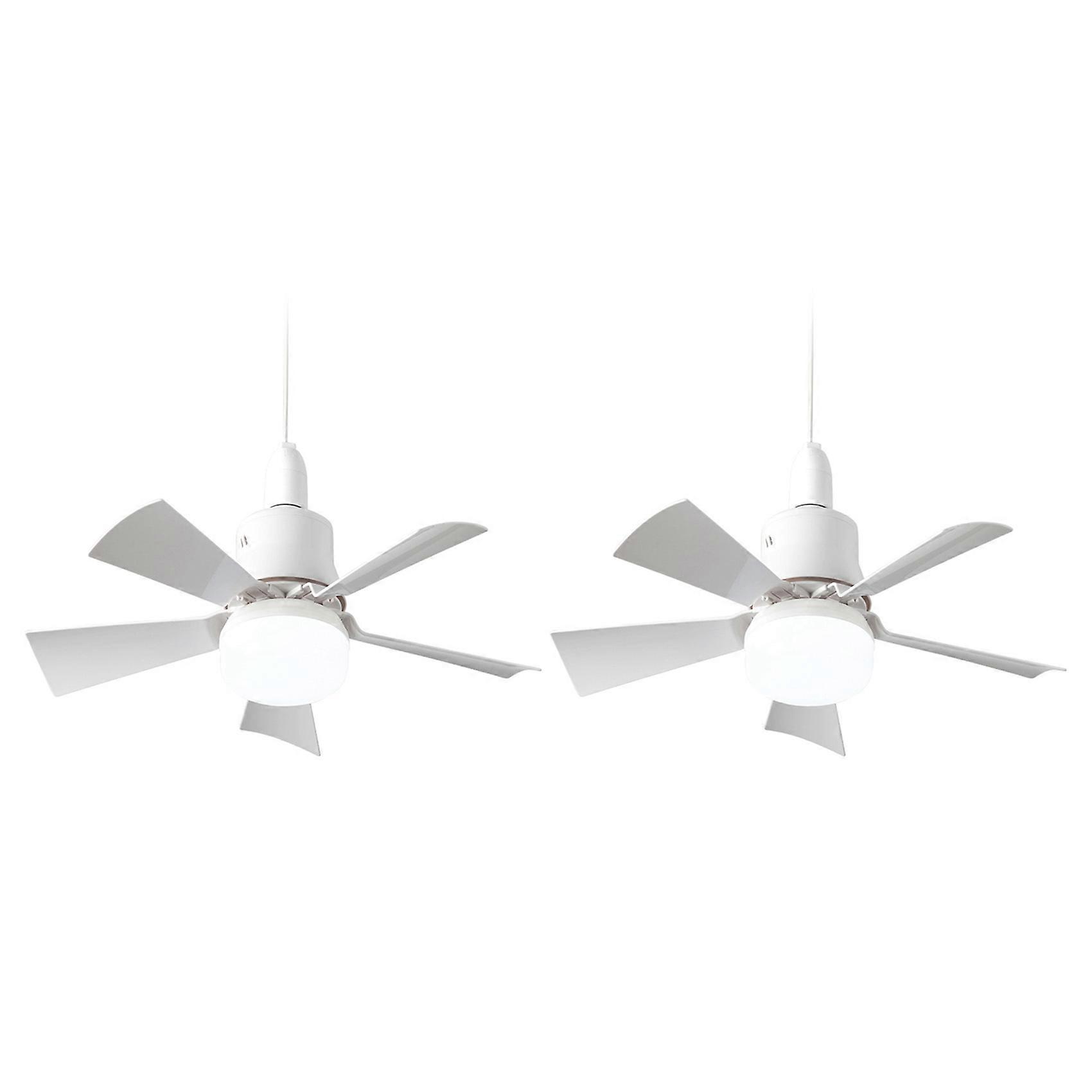 2X Socket Fan Light with Remote, Ceiling Fan with 3-Speeds, Dimmable LED, E27 Base, Cordless Light Socket Fan
