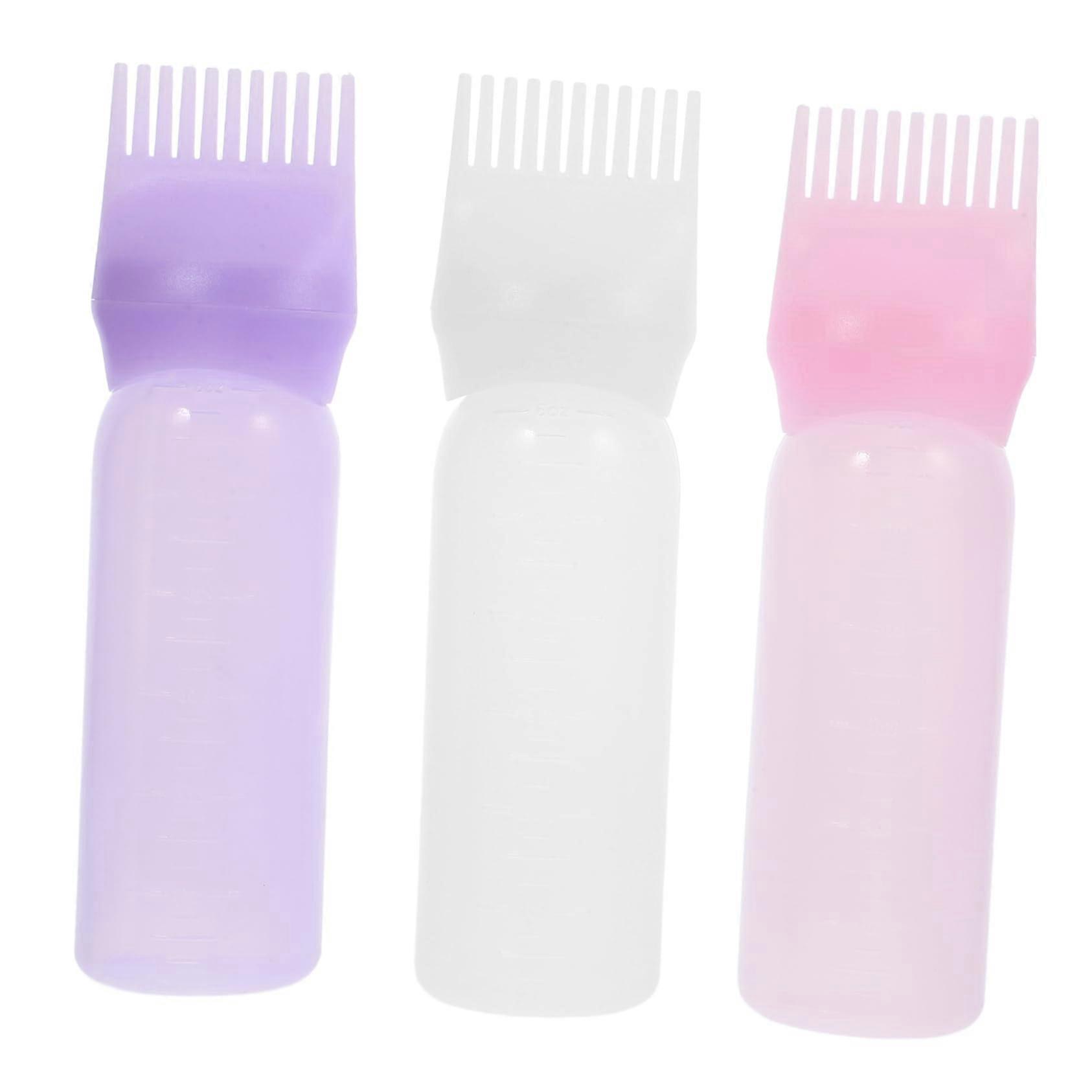 Hair Dye Applicator Bottle with Comb, 3pcs Reusable Root Touch Up Tool for Even Color