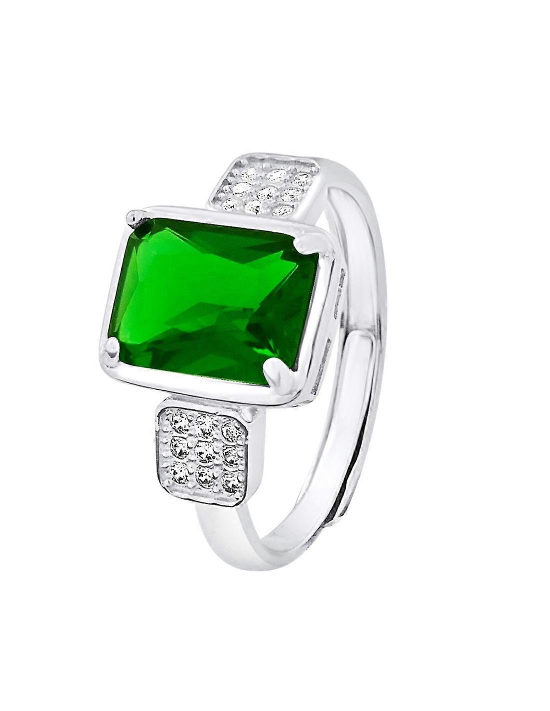 Green Crystal Ring Emerald - Silver - GARLAND