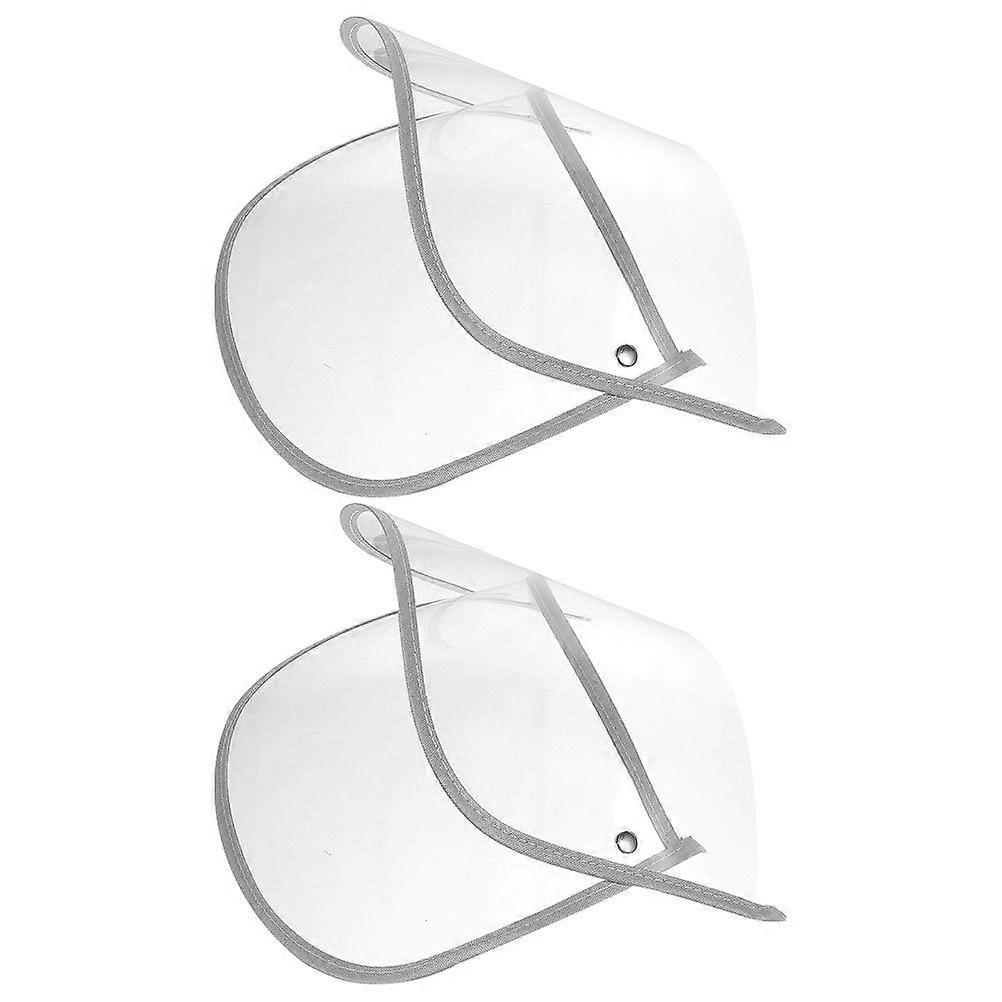 2pcs Raincoat Hat Visor Clear Raincoat Caps Shield Raincoat Cap Shield Visor Rain Poncho Hat Visor
