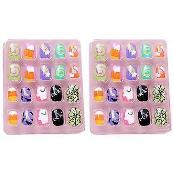 40 künstliche Fingernägel in verschiedenen Mustern, robust und langlebig, vollständige Nagelabdeckung, ideal für Nageldesign-Anfänger