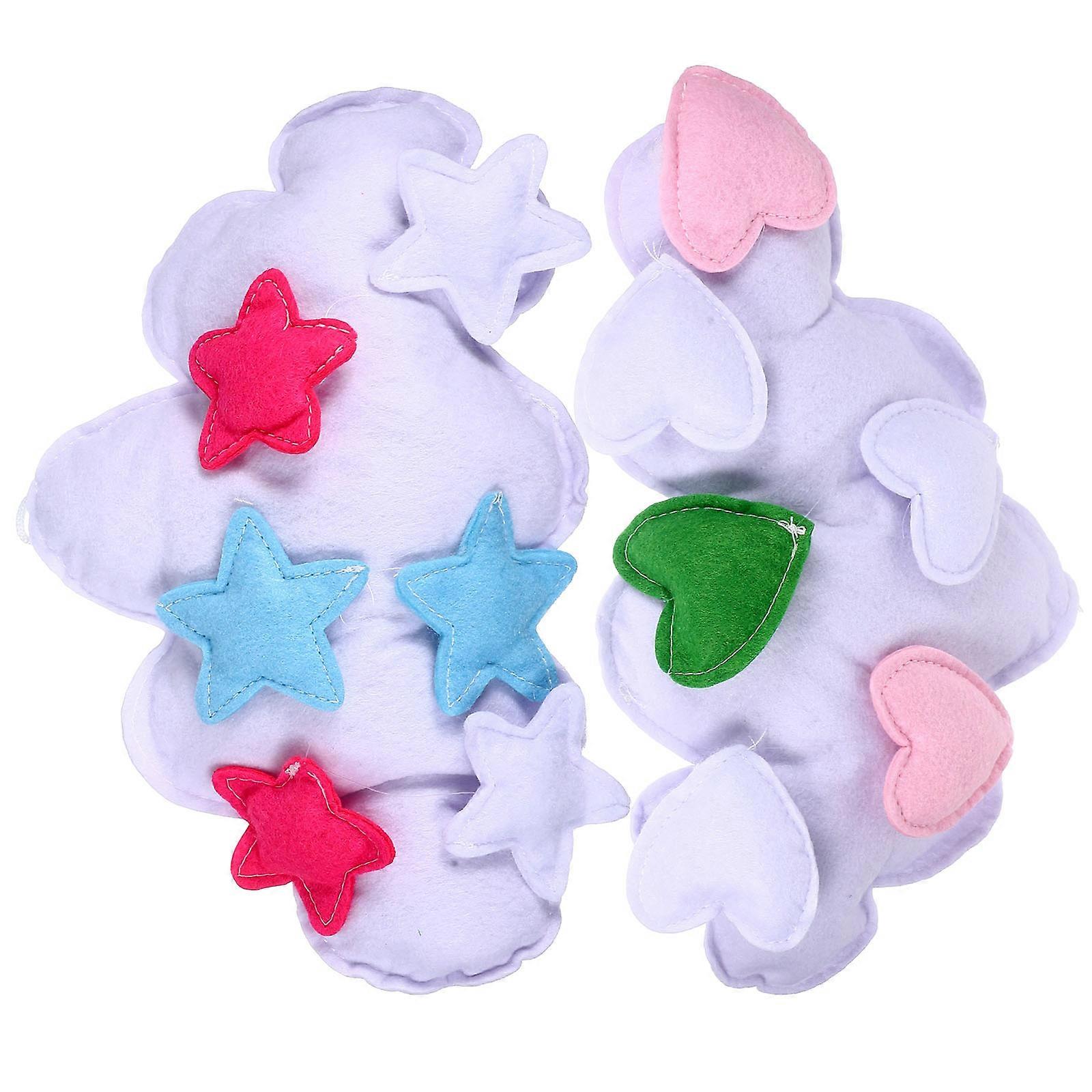 Cloud Shaped Hanging Decor Felt Material Ceiling Ornaments 2Pcs Nursery Decor