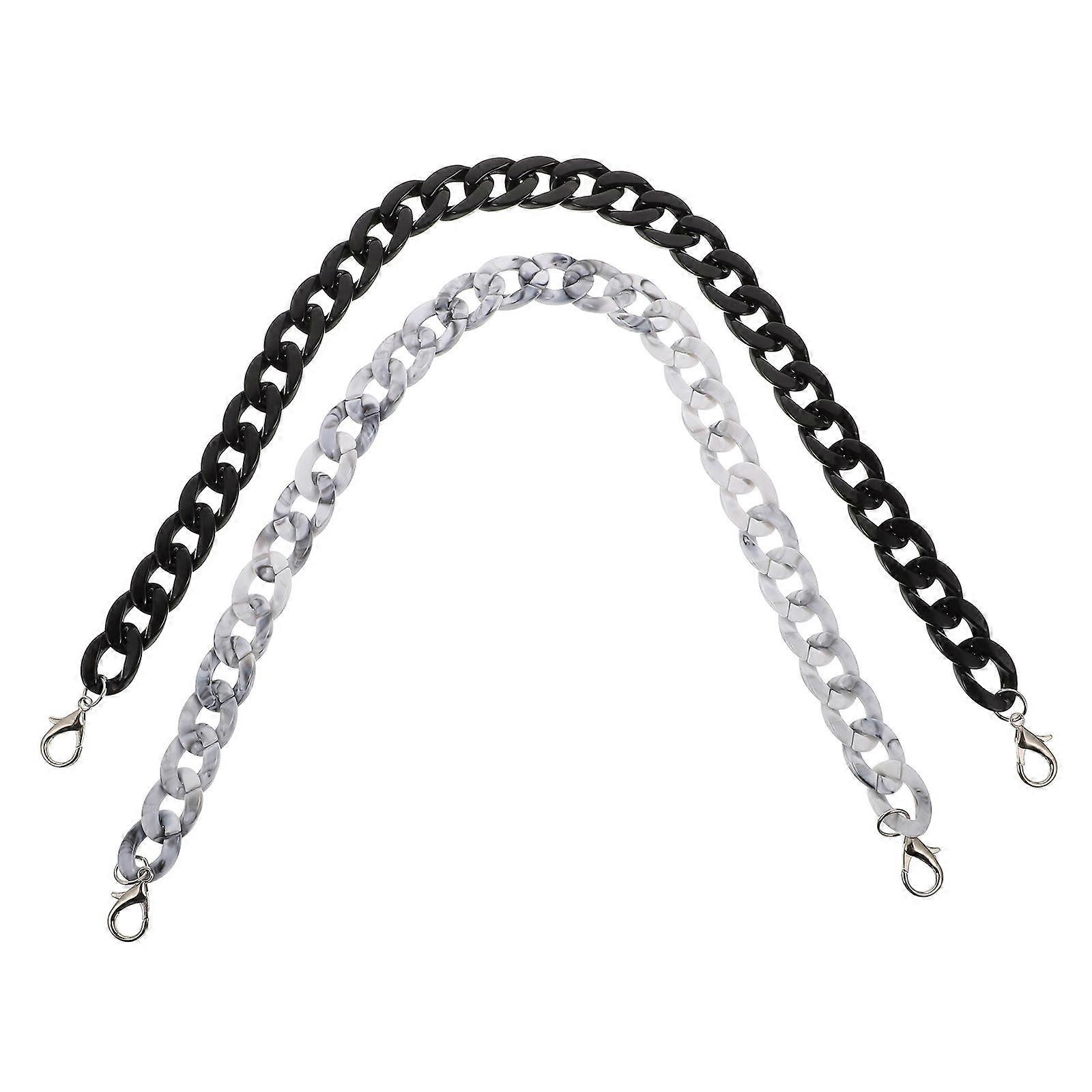 Silver Acrylic Fishbone Chain Strap for Bag Use 1Set Practical Set