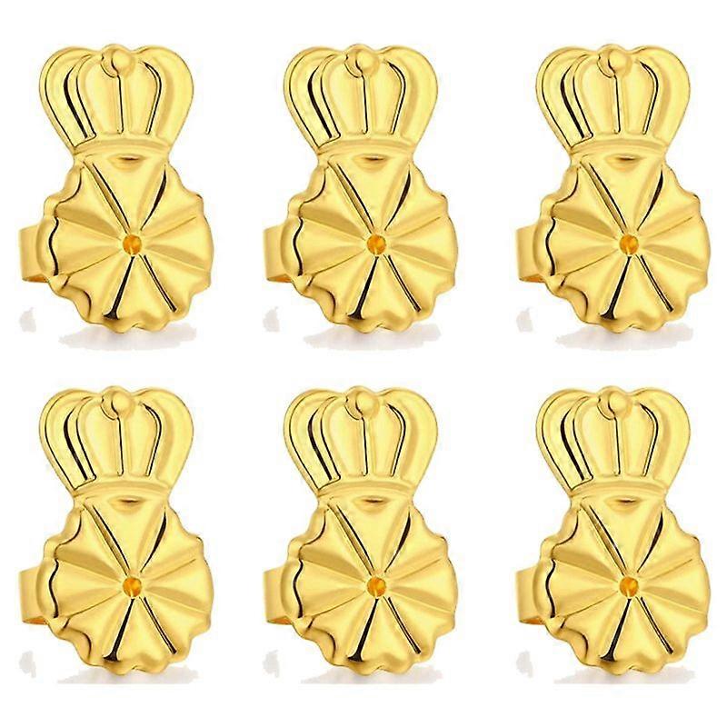 3-Pairs Earring Backs,Earring Backs Lifter (Gold)
