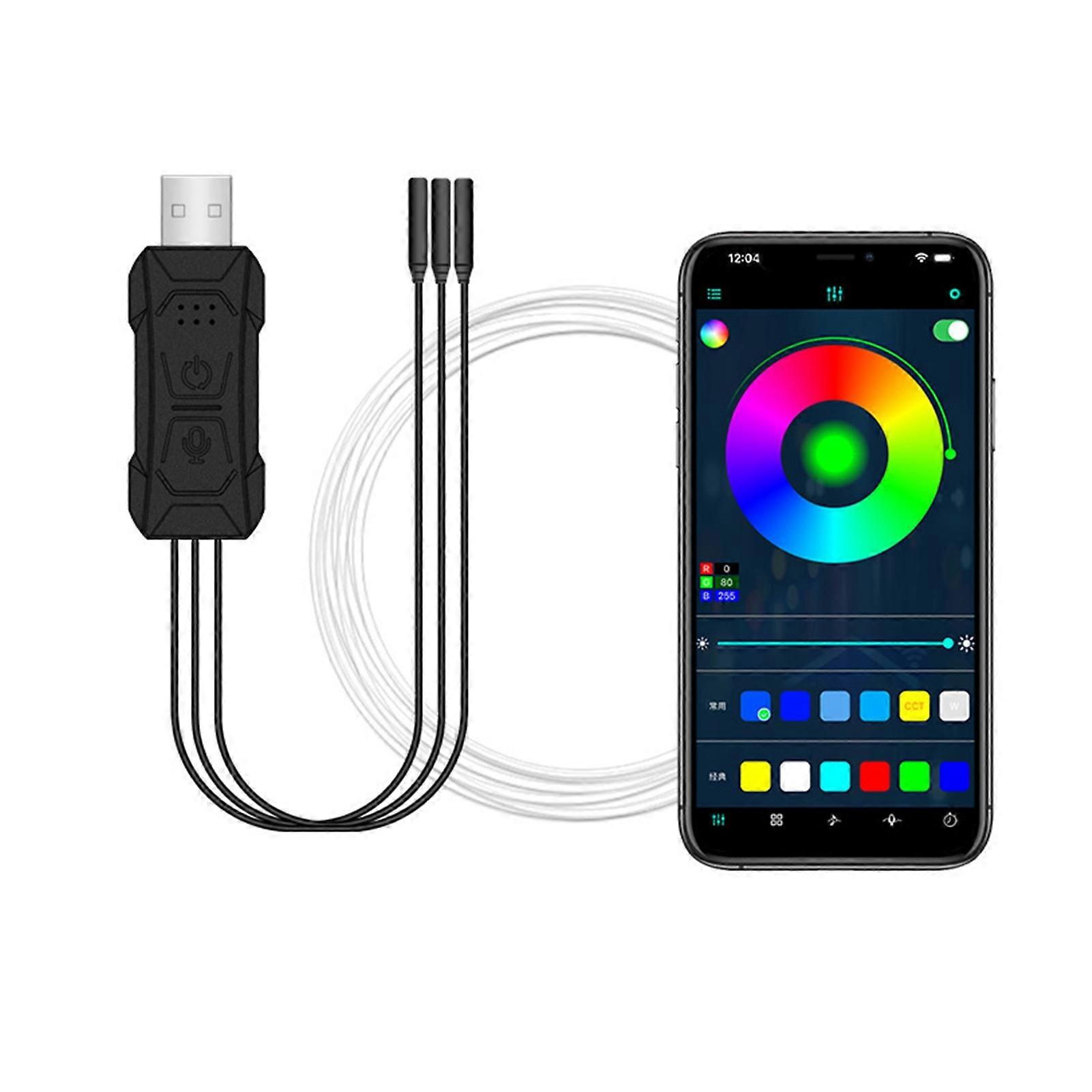 Car Colorful Ambient Light with Wireless App/RF Remote Control LED Interior Lighting Kit for Car