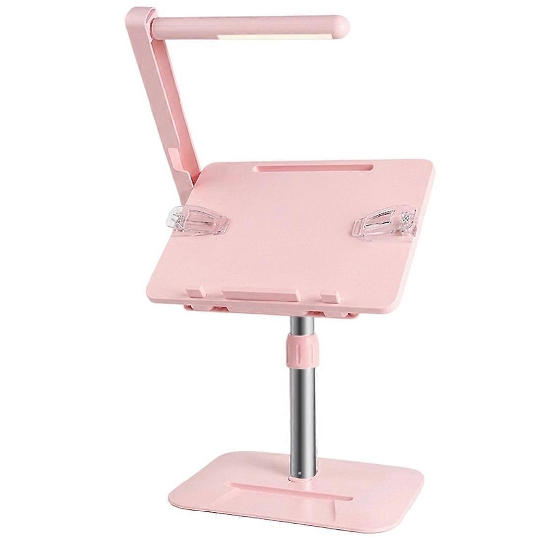 Angle Adjustable Reading Stand with Light Multifunction Lifting Tablet Holder Laptop Bracket Desktop Bookshelf C