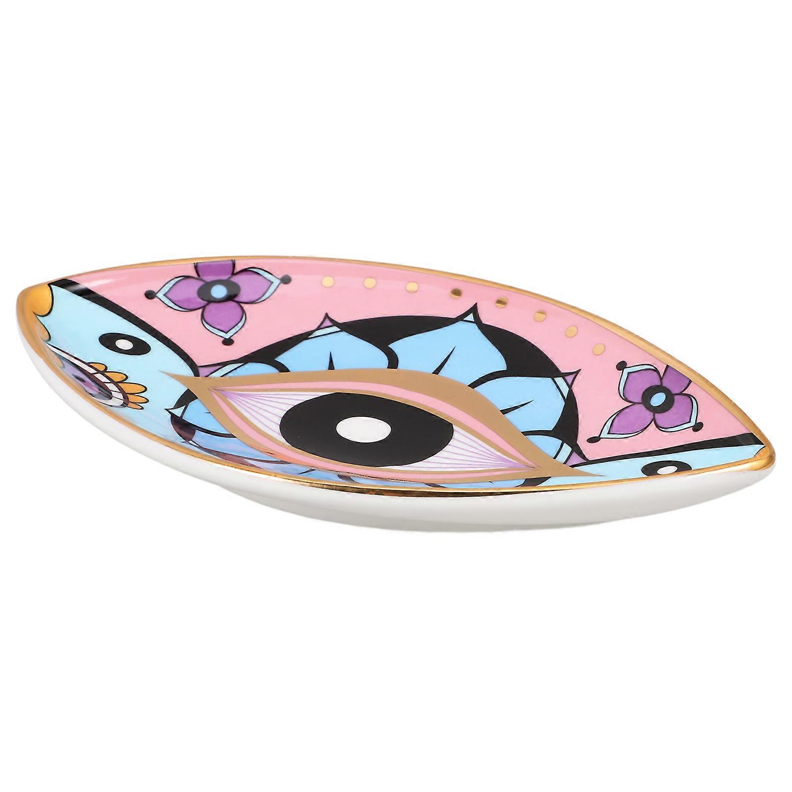 Evil Eye Ceramic Ring Dish for Decoration with Ceramic Material