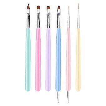 Nail Art Pen Manicure Brush Pen for Nail Art 6Pcs Wood Material