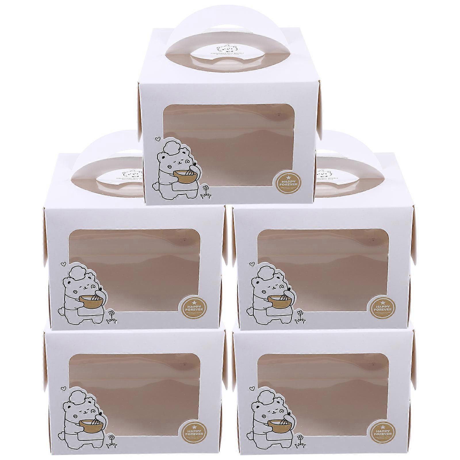Cake Packaging Box White Bakery Boxes for Storage 25Pcs with Handle