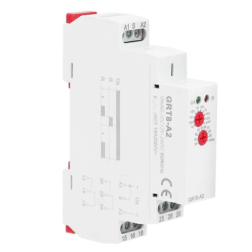 Single Function Din Rail Time Relay Industrial Control Auto Timer Relay GRT8-A2 (AC/DC12V-240V)