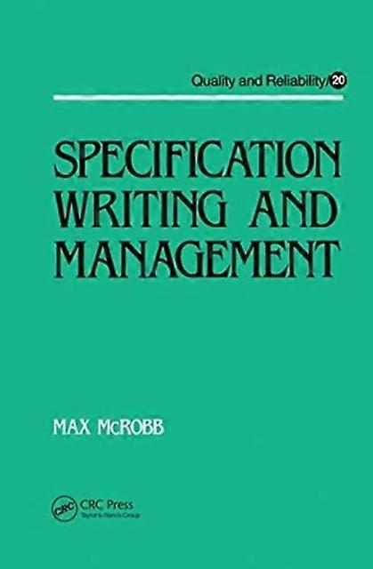 Specification Writing And Management - Max Mcrobb - Paperback - en Book