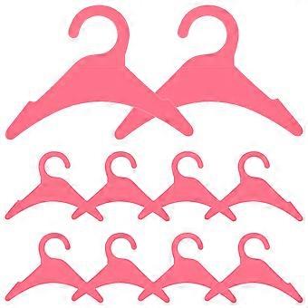Perchas de plástico para ropa de mascotas, 10 unidades, ligeras, color rosa.