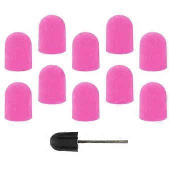 Nail Art Sanding Caps Nail Grinding Head for Manicure Tool 10Pcs