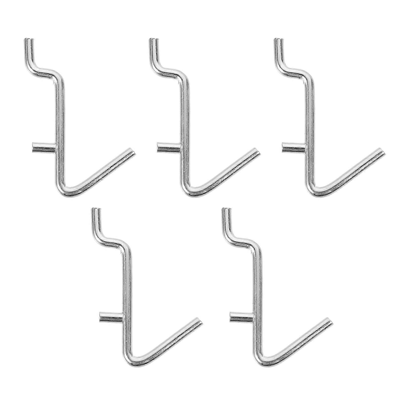 Practical Silver Pegboard Hook for Hanging Use 5Pcs V Shape Wall Hooks