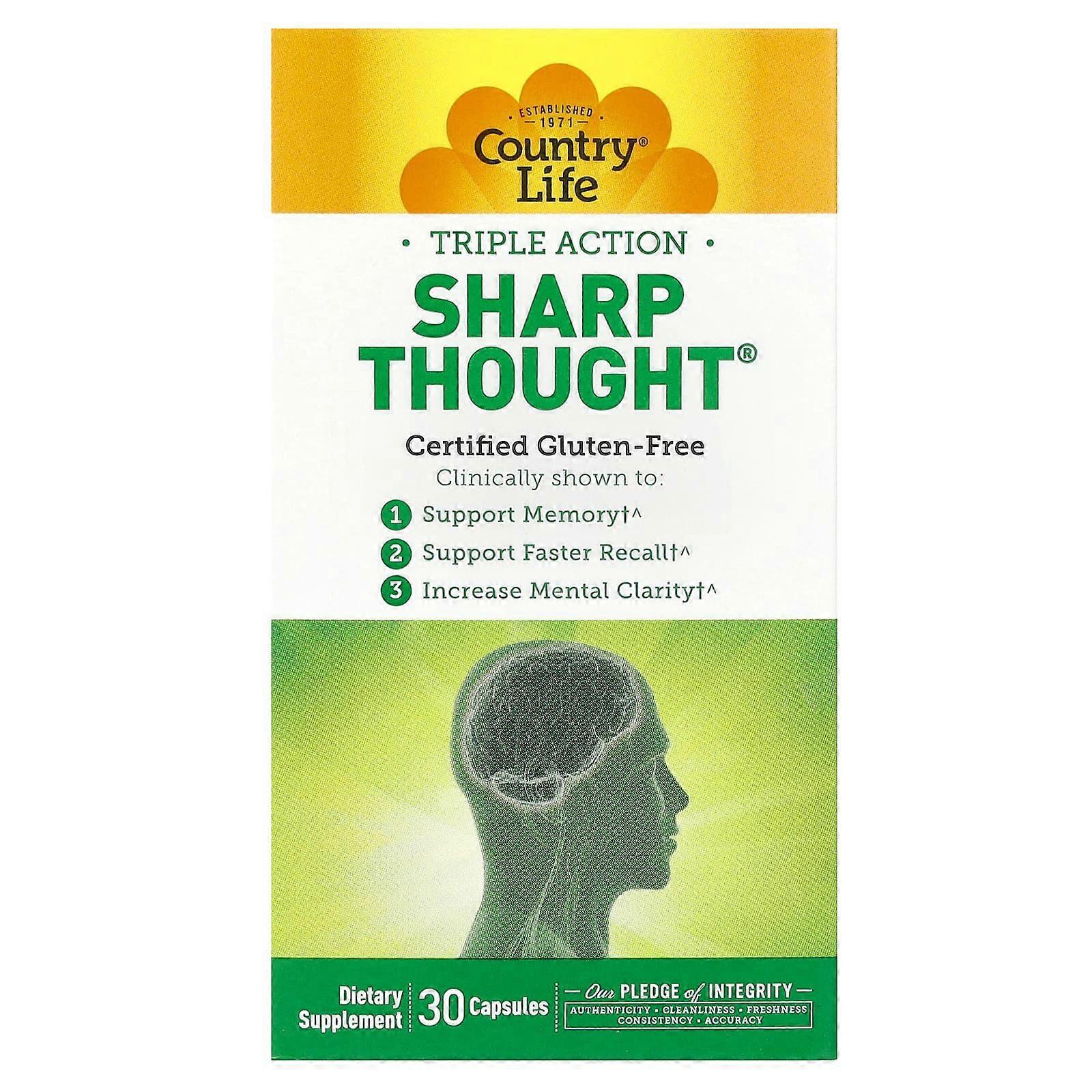 Country Life, Triple Action Sharp Thought, 30 Capsules