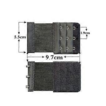 6st kvinnor bekväma bh förlängare elastisk förlängning spänne bh förlängd rem (2/3 krokar, svart, aprikos, vit)