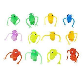 12 szt. plastikowych pacynek na palec w kształcie dinozaura, mini zwierzątka, zabawna zabawka na palec dla dzieci, upominki na przyjęcie urodzinowe (losowy kolor)