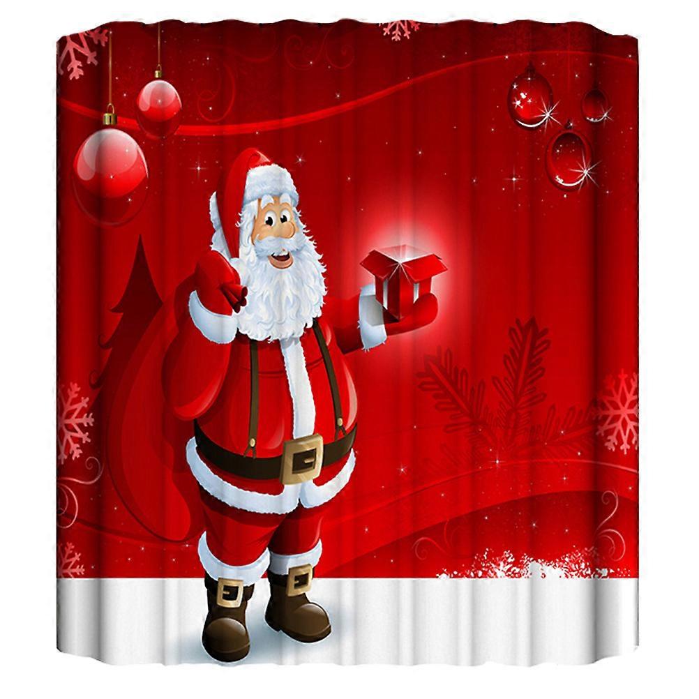 Christmas Shower Curtain with Waterproof Function for 1Pcs Bathroom Use