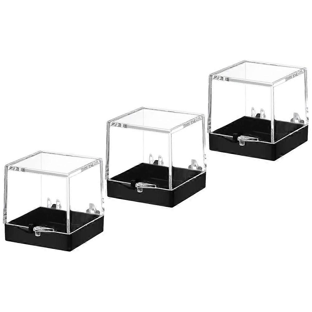 3pcs Clear Specimen Display Boxes Specimen Containers Reusable Sample Storage Boxes