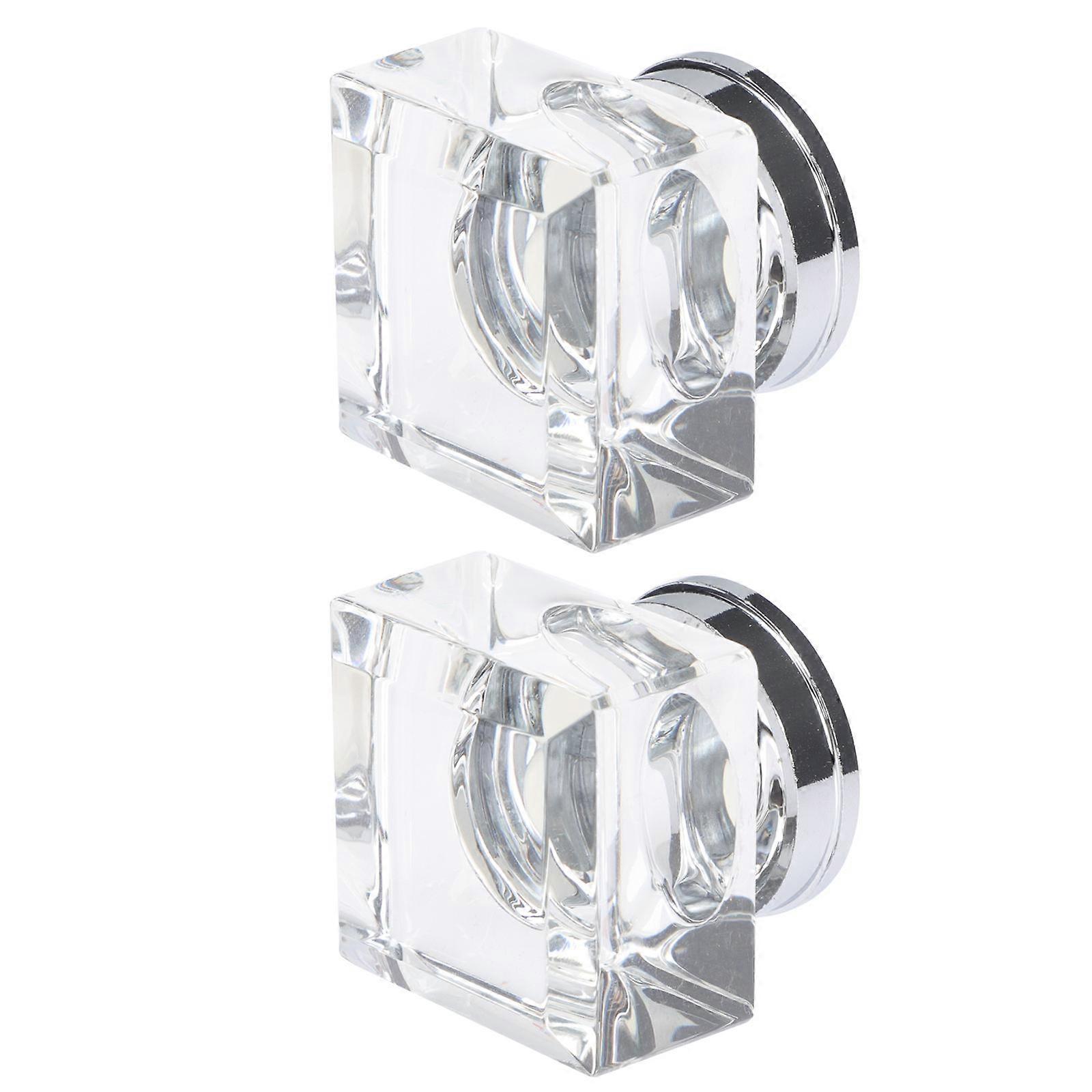 2Pcs Clear Square Crystal Drawer Knobs Crystal Square Dresser Knobs Cabinet Handles