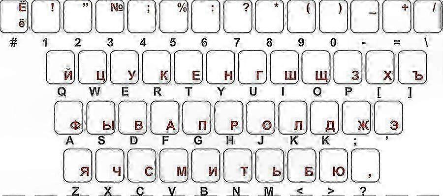 Russian Cyrillic Keyboard Sticker compatible withComputer Letter Layout