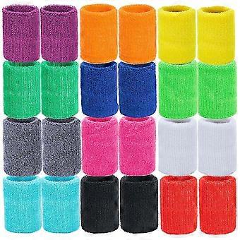24 Pieces Sweatband Wrist Cotton Sportowe opaski na rękę Chłonne opaski dresowe dla mężczyzn