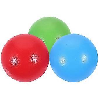 Wooden Croquet Balls Set  3pcs Outdoor Lawn Game Accessories for Family Fun  Natural Wood with Red, Blue &