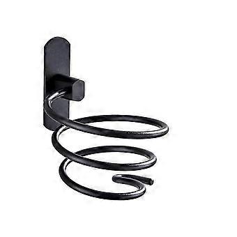 Innendurchmesser 9,5 cm Aluminium-Ringhöhe 8 cm - keine Perforation - Schwarz Easy-Dryer Rack-Haartrocknerhalter, Glätteisenhalter mit Kabelaufbewahrung, Metallwal