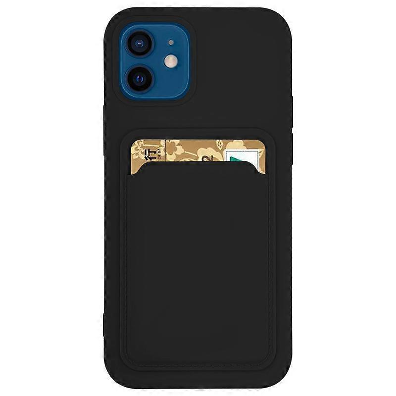 Case For iPhone 13 Pro Silicone Card Holder Black