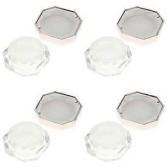 4 stks achthoekige make-up losse poederdozen draagbare lege containers (roségoud)