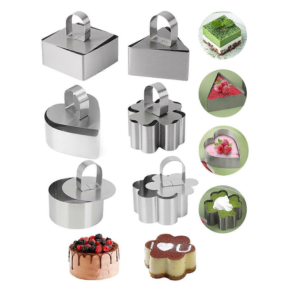 Stainless Steel Mousse Ring Set - 6-Piece Baking Mold Set