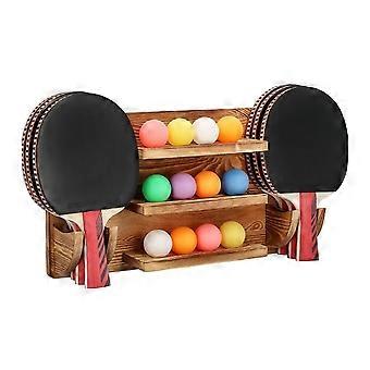 2X Ping Pong Paddle Holder Wall Mount Storage Rack - Table Tennis Racket Display Accessories Organizer