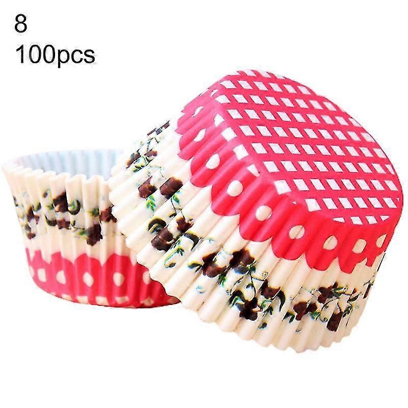 100Pcs DIY Cartoon Pattern Muffin Cup Paper Liners - Baking Decorating Wraps & Bakeware Tools