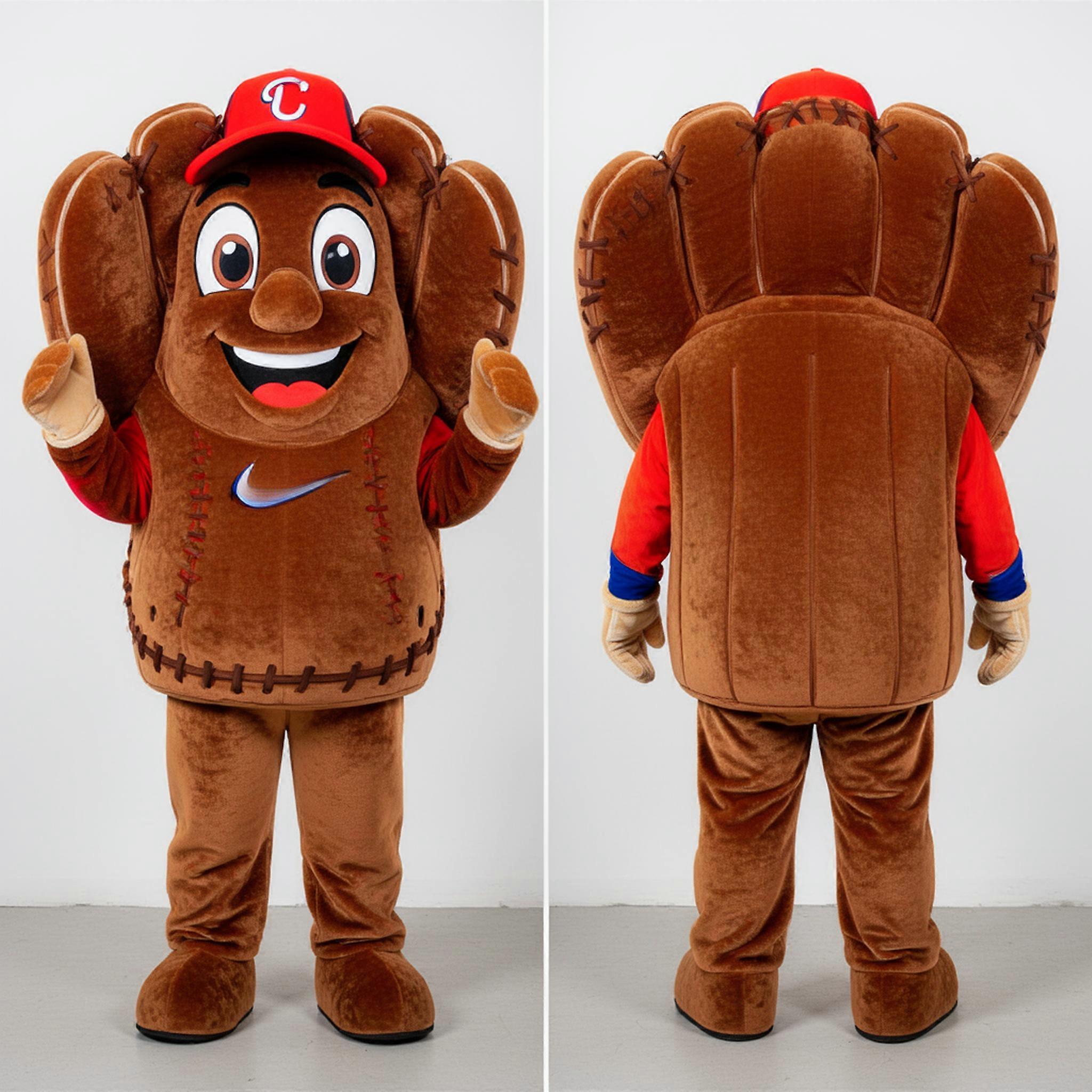 MASTICOT Velvety Brown Baseball Glove Mascot